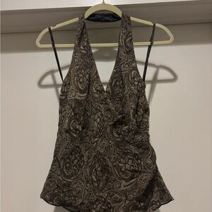 Silk Paisley Halter Top Y2K